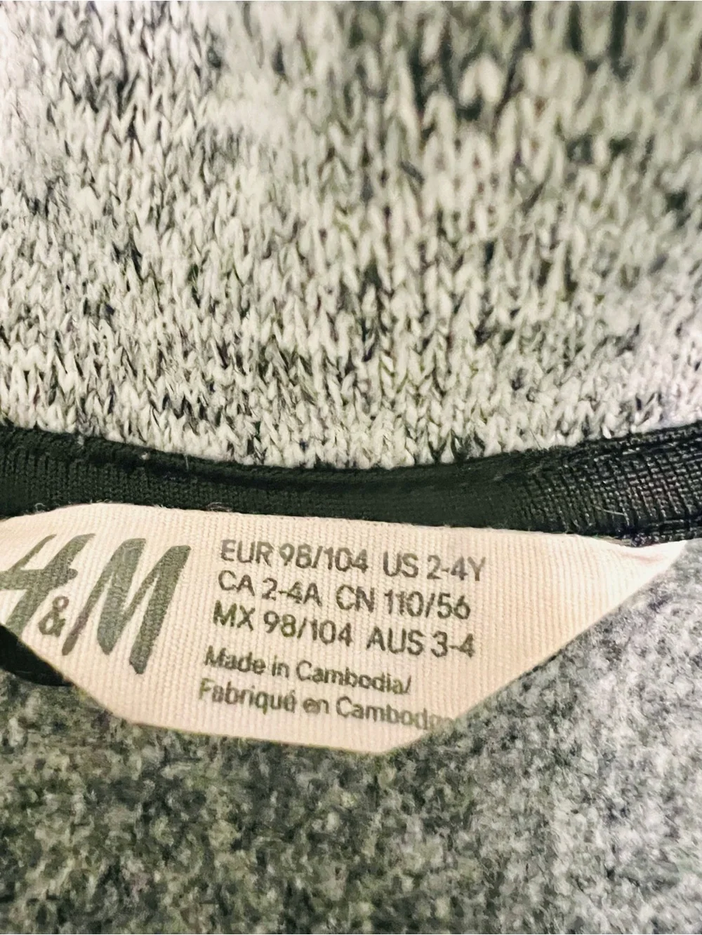 H&M Toddler Gray Marled Full Zip Sweater Fleece Jacket Size 2–4Y Cozy